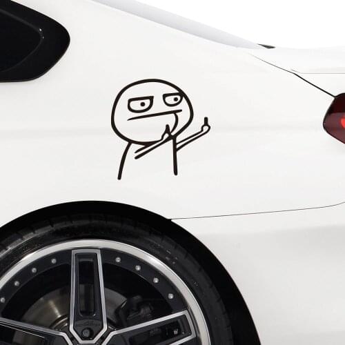 1Pcs Auto Car Cartoon JDM Funny Middle Finger Reflective Vinyl Car Sticker Motorcycle Decal Styling Decor Exterior Accessories