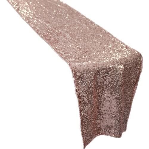 Brand New 1PC Sparkly Rose Gold Sequin Table Runners for Weddings Party Christmas Cloth Decoration Chemin De Mariage