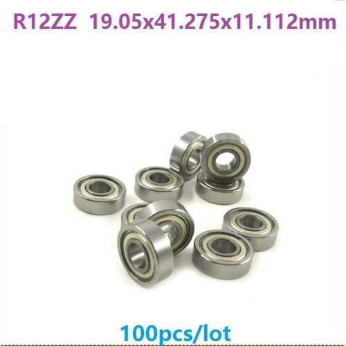 100pcs/lot R12ZZ R12 ZZ 2Z bearing 3/4"x 1-5/8"x 7/16" inch Metal sealed Deep Groove Ball bearing 19.05x41.275x11.112 mm