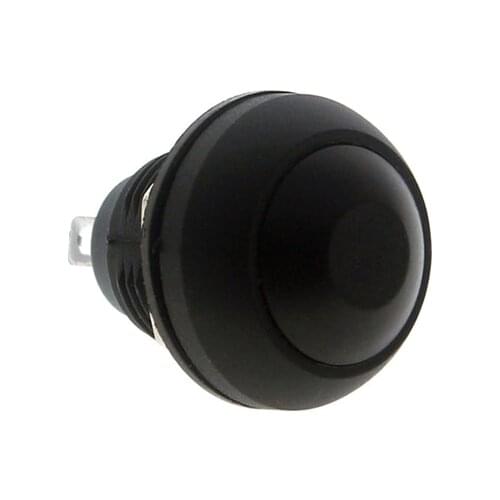 12mm Normally Open Momentary Push Button Domed Round Head IP65 Waterproof Small Black Plastic Push Button Switch