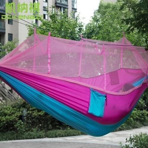 2.8 x 1.5M High Strength Camping 210T Parachute Hammock Hanging Bed With small mesh of Mosquito Net