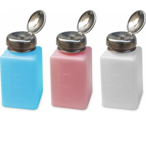 200ml Empty Clear Bottle Nail Art Polish Remover Cleaner Pump Dispenser Nail Liquid Bottle Shellhard