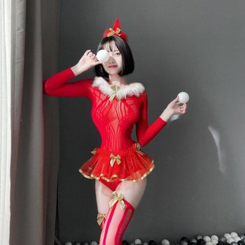 2021 Sexy lingerie, Santa Princess outfit, COSPALY Halloween role-play sexy hollow-out clothing temptation