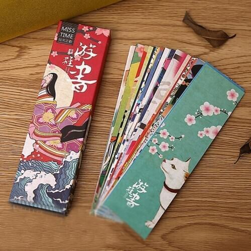 30 pcs/set Cute Kawaii Paper Bookmark Vintage Japanese Style Book Marks for Kids Student School Office Stationery Materials
