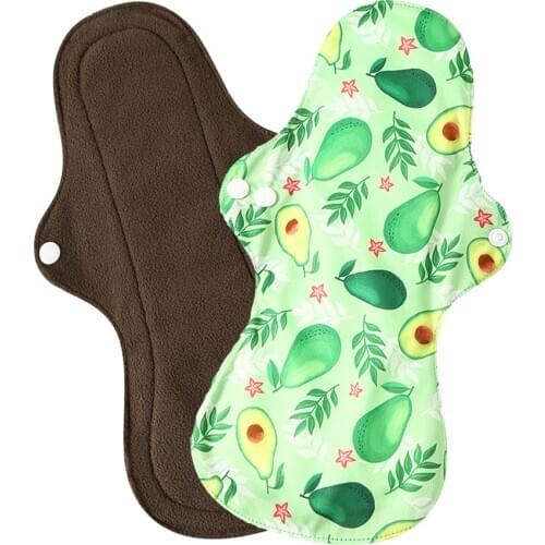 Free Shipping 1pc Washable Heavy Flow Night Use Feminine Hygiene Cloth Menstrual Pads Sanitary Pad with Bamboo Charcoal Inner