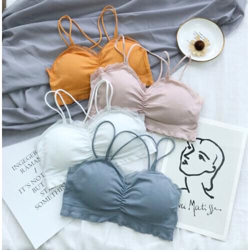 Wavsiyier Wireless Seamless Bra lace hollow out Women Plus Size Sexy 2021 Underwear Lingerie Bralette Push Up Bra Sleepwear Top
