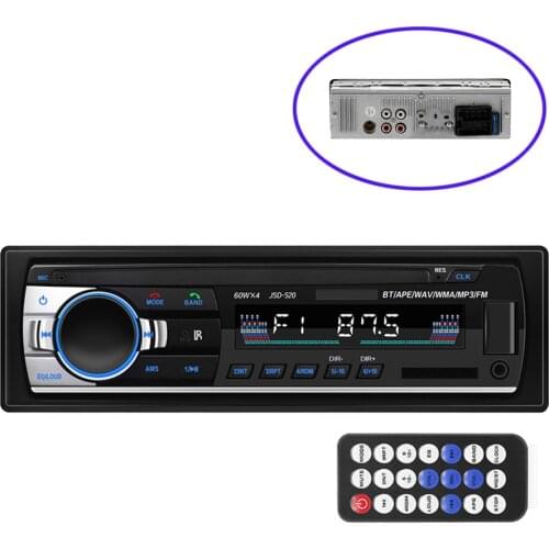 Bluetooth Autoradio Car Stereo Radio FM Aux Input Receiver SD USB JSD-520 12V In-dash 1 din Car MP3 Multimedia Player