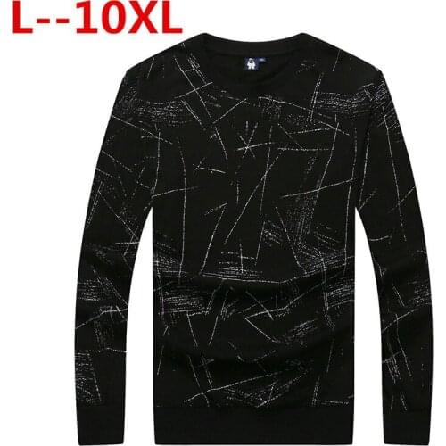 Big size 8XL 7XL 6XL T-Shirt Hommes Cotton O-Neck Slim t-shirts Men t Shirts Hollow Fashion t-shirts Long Sleeve Plus Size