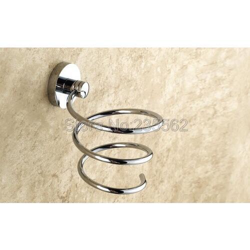 Chrome Brass Finish Bathroom Accessories Hair Dryer Blower Holder Rack Bathroom Wall Mounted lba518