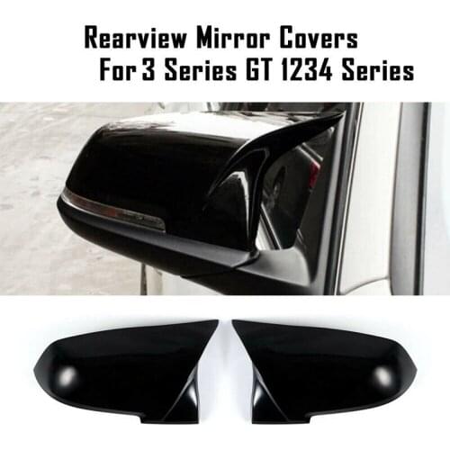 For BMW Series 1 2 3 4 X M 220i 328i 420i F20 F21 F22 F23 F30 F32 F33 F36 X1 Bright Black Rear View Mirrors Shell Mirror Cover