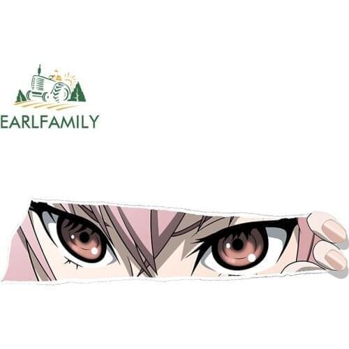 EARLFAMILY 13cm x 3.5cm for FairyTail Big Eyes Anime Car Stickers DIY Creative 3D Funny Scratch-proof Vinyl Snowboard Decoration