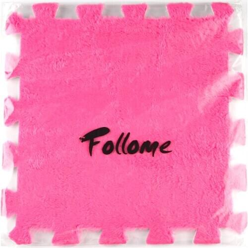 Follome - Fleece Foam Carpet Fuchsia Square Jigsaw 30cm x 30cm, 1 Piece