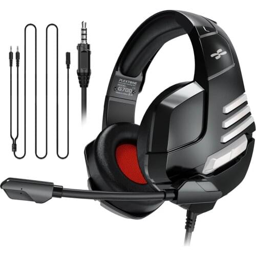 3.5mm Audio Gaming Headphones Stereo Deep Bass Over-ear Headsets with Microphone Active Noice Cancelling for PS4 PC