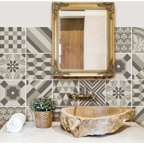 K-PS00142 (16 pieces) tile size 15x15 cm - Made in Italy-PVC for bathroom and kitchen