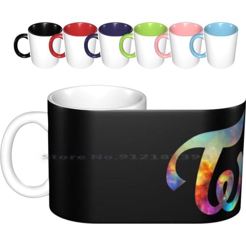 Twice Nebula Ceramic Mugs Coffee Cups Milk Tea Mug Nebula Kpop K Pop Pop Music Planet Space Mens Wing Circle Round Four Circles