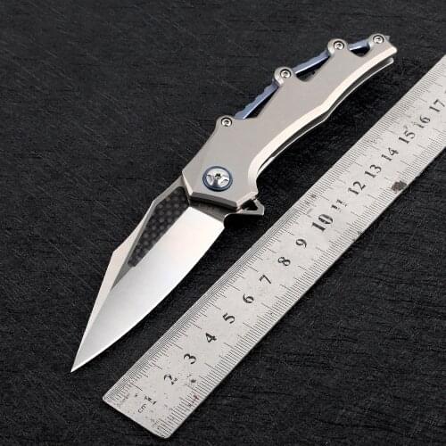 Nine thorn M390 TC4 blade titanium alloy folding blade hunting pocket camping EDC tool kitchen knife
