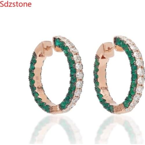 2019 NEW Arrival Baguette Full CZ Crystal Silver Color 22mm Big Hoop Circle Earrings for Ladies Dancing Party