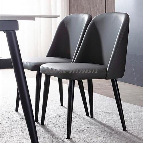 Dining Chair Home Modern Simple Light Luxury Restaurant Leather Back Chair Hotel Minimalist Chair Makeup Chair Nordic Stool