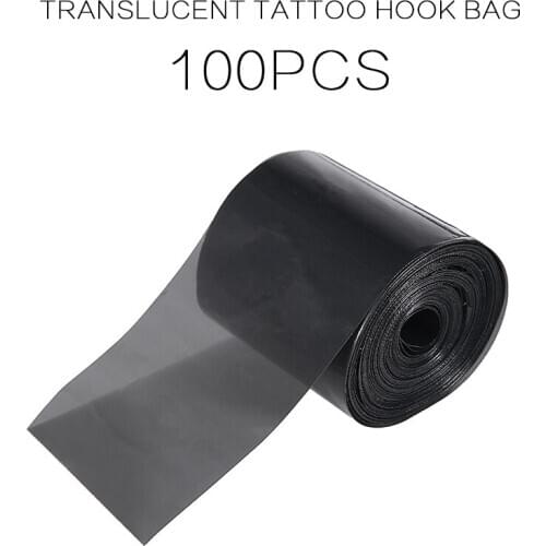 100pcs Disposable Clip Cord Sleeves Tattoo Hook Line Bags Dust Protection Cover for Tatto Machine Protecting Black Translucent