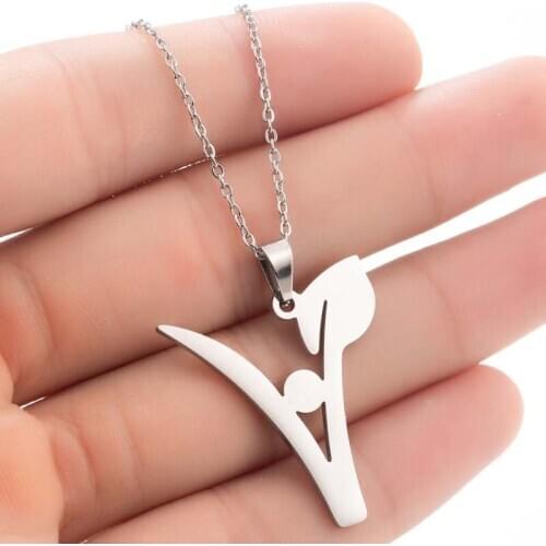 Simple Grass pendant necklace for woman fashion jewelry on the neck stainless steel friendship gold necklaces WHO 2020 wholesale