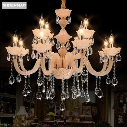 SHIXNIMAO Luxury candle Crystal Chandelier High imitation jade crystal Crystal Chandelier 6Arm/8Arm/12Arm/15Arm Crystal lamp