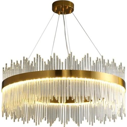 LED Art Deco Stainless Steel Glass Gold Round Pendant Lights.Pendant light Suspension Luminaire Lampen For Dinning Room
