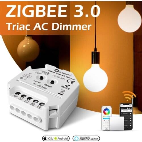 GLEDOPTO Zigbee 3.0 Smart Light Switch Smart Home Triac AC Timer Dimmer Wireless Remote Control DIY Moudle Works With Alexa
