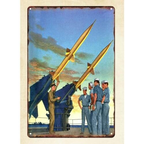 Bathroom wall art Convair anti-aircraft missle metal tin sign