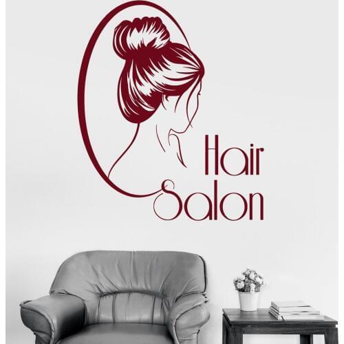 Barbershop Hairdresser Vinyl Wall Stickers Hair Salon Beauty Spa Wall Sticker Hot Selling Artistic Design Wallpaper SA273