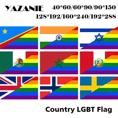 YAZANIE Democratic Republic of Congo India United_Kingdom LGBT Pride Flag Israel Mexico Rainbow Flag Morocco Peru Gay Flags