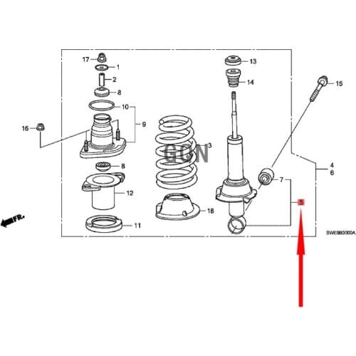 Rear Shock Absorber 2009-Hon daC RV Nitrogen Damper for Electric Vehicle Central Shock Absorber Shock Absorption Movement