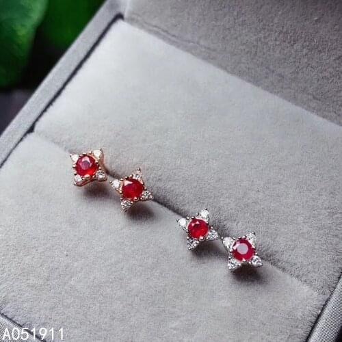 KJJEAXCMY fine jewelry natural ruby 925 sterling silver women earrings new Ear Studs support test fashion