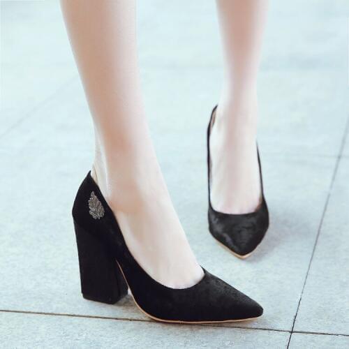 Big Size Ladies high heels women shoes woman pumps Pure color High-heeled single shoes