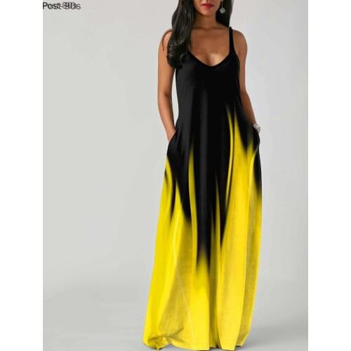 Summer Dress Women Lady Sexy Sleeveless Strap Long Maxi Evening Party Elegant Dress Sundress Plus Size Pullover Long Dresses