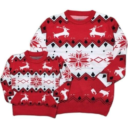 GirlyMax Winter Mommy Me Sweaters Mom Daughter Reindeer Christmas Top