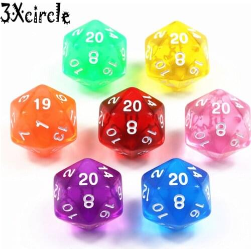 10PCS TRPG D20 Dice DnD 20 Sided Games Dices 7 Colors Desktop Game Pieces for Dnd,rpg game dice
