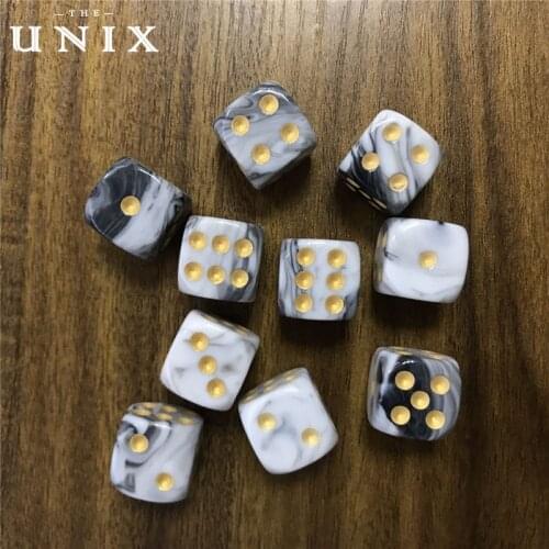 10pcs/set Dice Round Corner Pearl Gem 6 Sided 16mm Dice Table Board Bar Games Party Funny Tools Entertainment Supplies