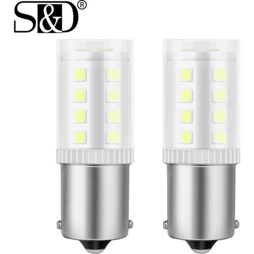2pcs P21W 1156 BA15S 1157 P21/5W BAY15D BAU15S PY21W Led Bulb Car Brake Lights Reverse Lamp Daytime Running Lights 1600LM White
