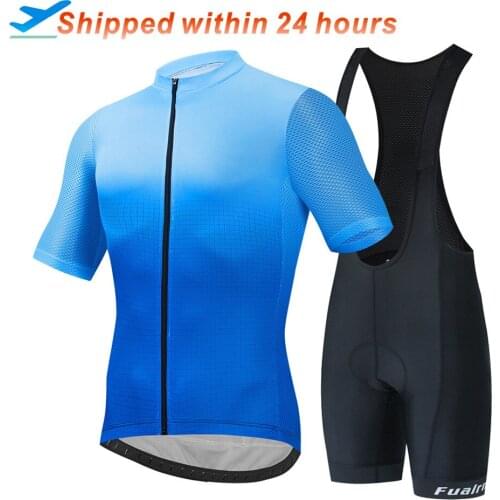 FUALRNY Summer Cycling Jersey set Maillot Ropa Ciclismo Cycling Bicycle Clothing MTB Bike Clothes Uniform Cycling Set