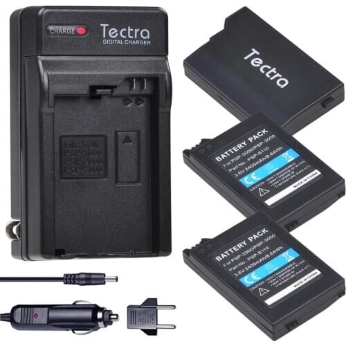 3Pcs 3.6V 2400mAh PSP 2000 3000 PSP-S110 Battery + Digital Charger for Sony PSP2000 PSP3000 Console