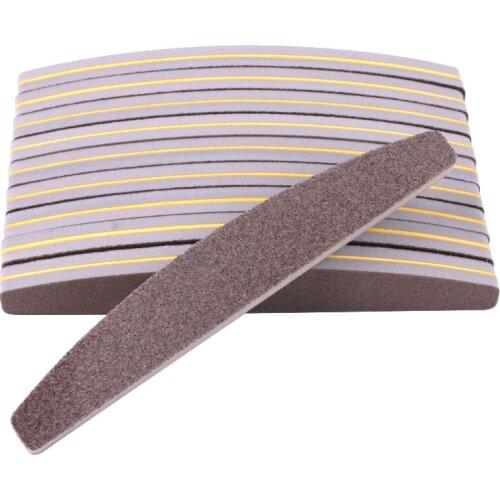 50Pcs Professional Nail File Buffer 100/180 Half Moon Sandpaper Sponge Nail Sanding Block Grinding Polishing Manicure Care Tools