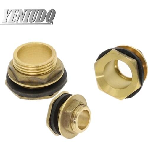 Fish tank adapter 1/2" 3/4" 1" Male thread Brass Pipe Single Loose Key Swivel Fitting Nut Water Tank Jointer Connector Copper