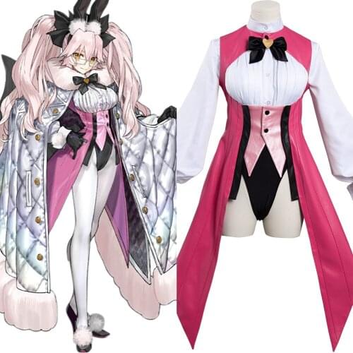 Anime Fate Grand Order Cosplay Costumes FGO Tamamo no Mae Koyanskaya Cosplay Outfits Halloween Carnival Jumpsuit Outfits
