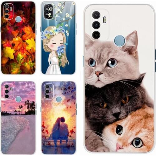 For Oppo A53 Case Cute Cat Painted Cover For Oppo A53 Phone Cases CPH2127 OppoA53 Full Coque Bumper 6.5'' Oppo A 53 Phone Fundas