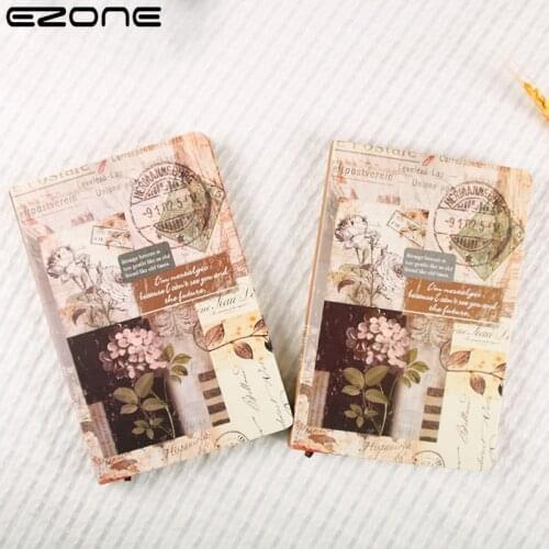 EZONE A5 European Style Retro Color Page Notebook Personalized Creative Kraft Paper Illustration Notepad Student Stationery