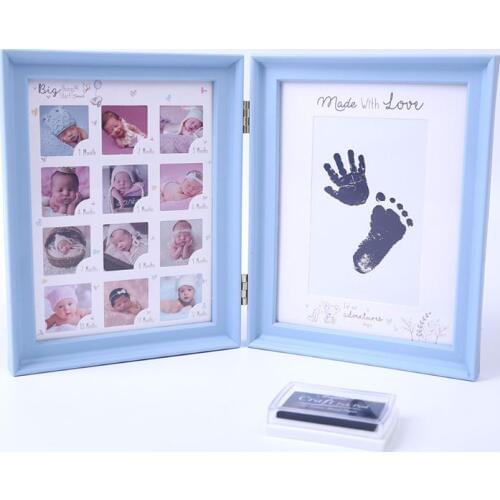 Newborn Baby Hand Foot Ink Pad Print Infants Full Moon Age Growth Photo Frame P31B