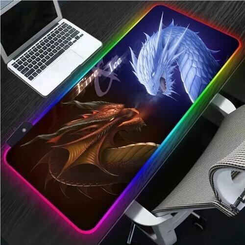 Gamer WOW Latest RGB Anime Dragon Mouse Pad XXL Game Set LED USB Game Mouse Pad Dragon Laptop Accessories Keyboard Gaming Desk
