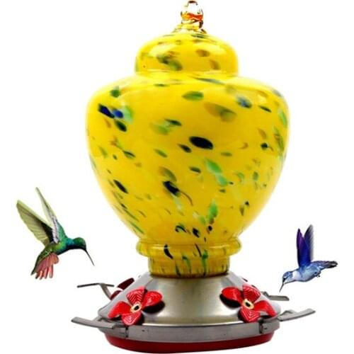 Hummingbird Feeder Glass Hanging Bird Food Container Outdoor Waterproof Colourful Bird Feeder Pet Supplies Garden Decoration