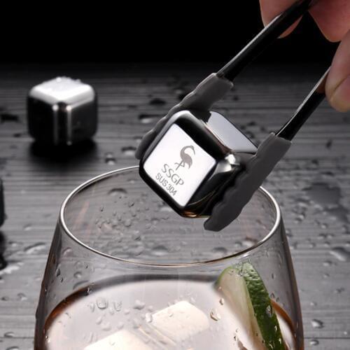 SSGP 304 Stainless Steel Ice Cubes Ice Wine Stone Frozen Ice Cubes Metal Grain Red Wine Whiskey Drink Ice Wine Boxed