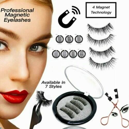 Magnetic False Eyelashes 3d Natural Long Eyelashes, Reusable Eyelash Curler, Natural Nude Makeup And Realistic Eyelashes